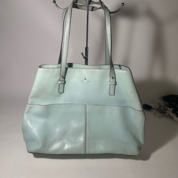 Kate Spade Green Leather Tote with Structured Design - Picture 1 of 8